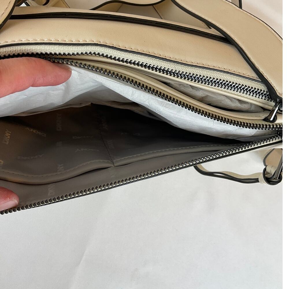 DKNY Ellis Tri Comp Crossbody Purse - Ivory, about 7x11x2 inches - Picture 9 of 11